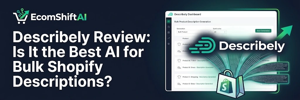 Describely AI bulk Shopify product description generator dashboard review
