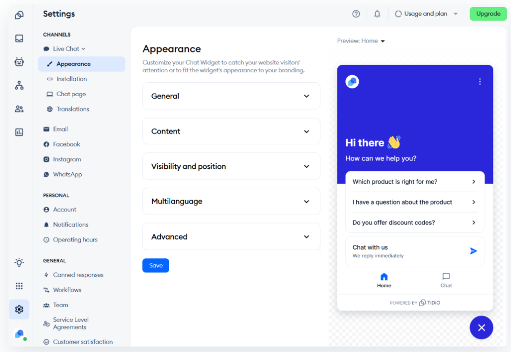 Tidio (Lyro AI): Best for 24/7 Support Ticket Automation